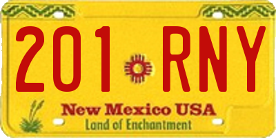 NM license plate 201RNY