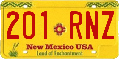 NM license plate 201RNZ