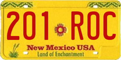 NM license plate 201ROC