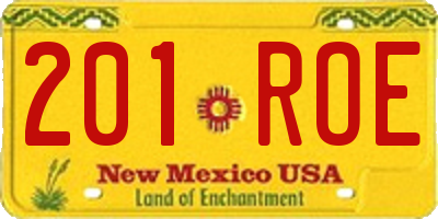 NM license plate 201ROE