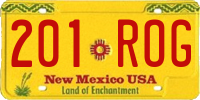 NM license plate 201ROG