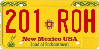 NM license plate 201ROH