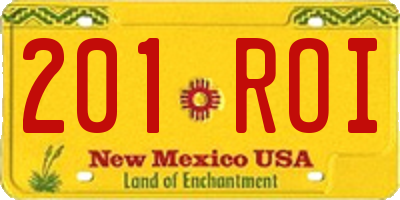 NM license plate 201ROI
