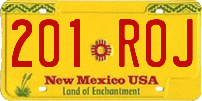 NM license plate 201ROJ