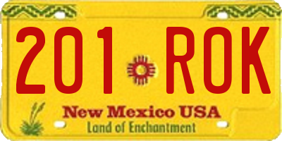 NM license plate 201ROK