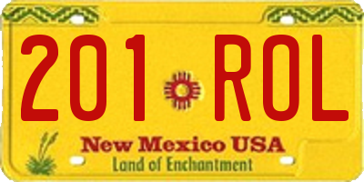 NM license plate 201ROL