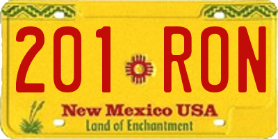 NM license plate 201RON