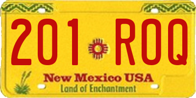 NM license plate 201ROQ