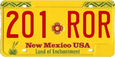 NM license plate 201ROR