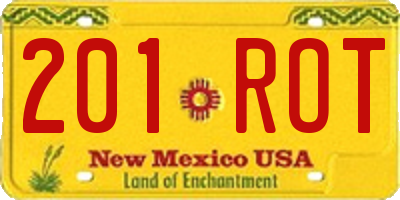 NM license plate 201ROT