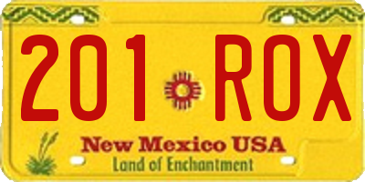 NM license plate 201ROX