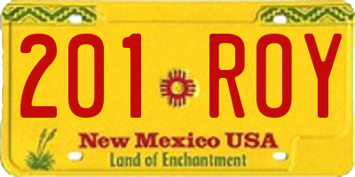 NM license plate 201ROY