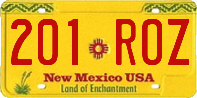 NM license plate 201ROZ