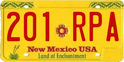 NM license plate 201RPA
