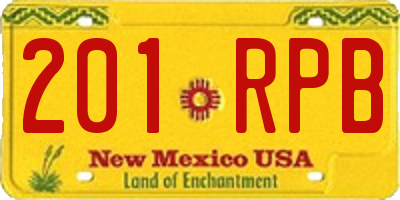 NM license plate 201RPB
