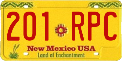 NM license plate 201RPC