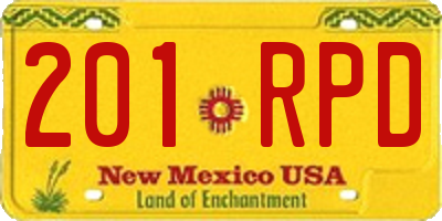 NM license plate 201RPD