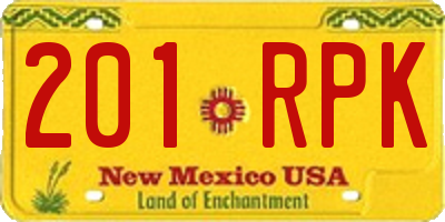 NM license plate 201RPK