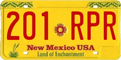 NM license plate 201RPR