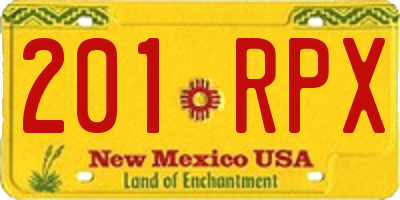 NM license plate 201RPX