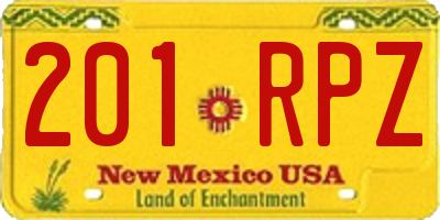 NM license plate 201RPZ