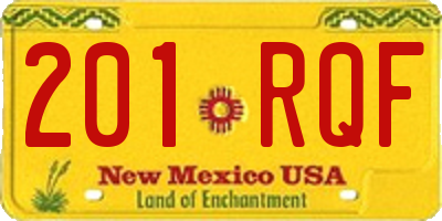 NM license plate 201RQF