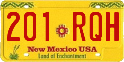 NM license plate 201RQH