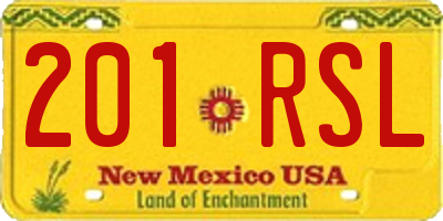 NM license plate 201RSL