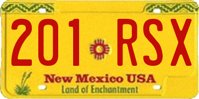 NM license plate 201RSX