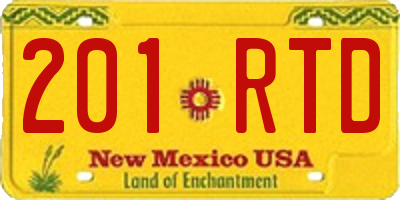 NM license plate 201RTD