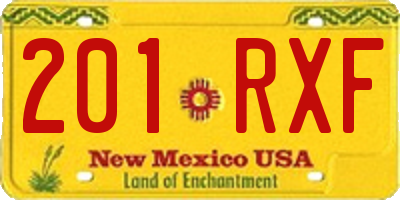 NM license plate 201RXF