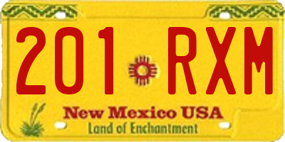 NM license plate 201RXM