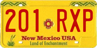 NM license plate 201RXP