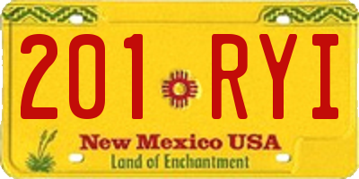 NM license plate 201RYI