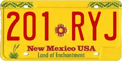 NM license plate 201RYJ