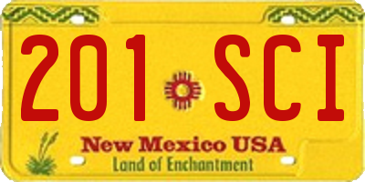 NM license plate 201SCI
