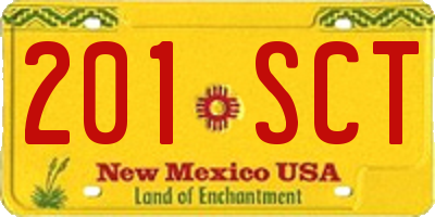 NM license plate 201SCT