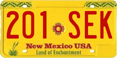 NM license plate 201SEK