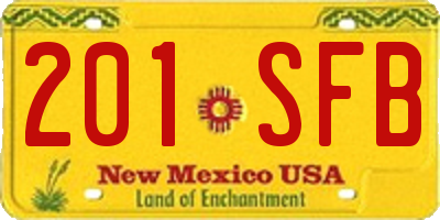NM license plate 201SFB
