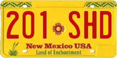 NM license plate 201SHD