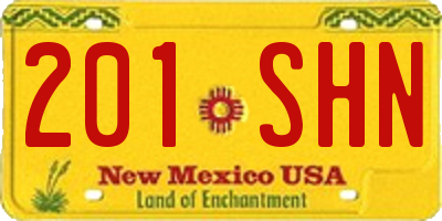 NM license plate 201SHN