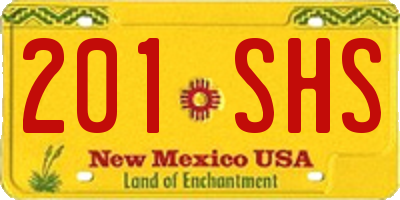 NM license plate 201SHS