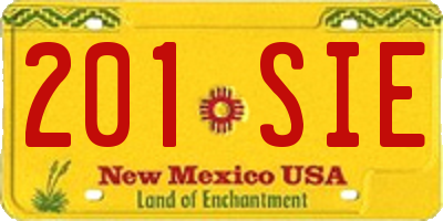 NM license plate 201SIE