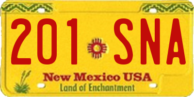 NM license plate 201SNA