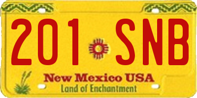 NM license plate 201SNB