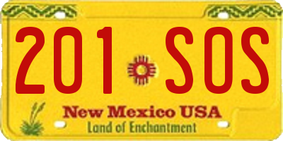NM license plate 201SOS