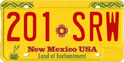 NM license plate 201SRW