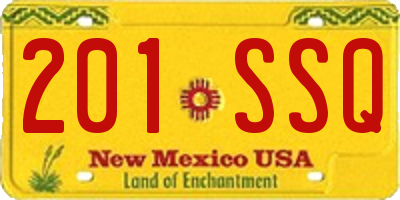 NM license plate 201SSQ