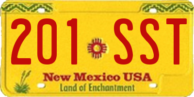 NM license plate 201SST