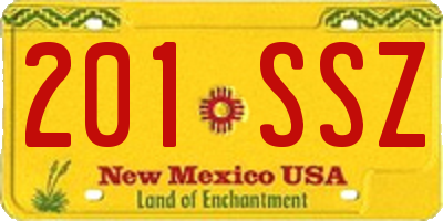 NM license plate 201SSZ